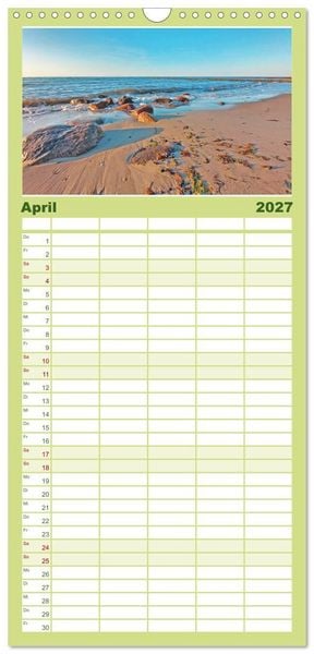 Produktbild: Familienplaner 2027 - Ostseebad K&uuml;hlungsborn. Erholung mit allen Sinnen mit 5 Spalten (Wandkalender, 21 x 45 cm) CALVENDO