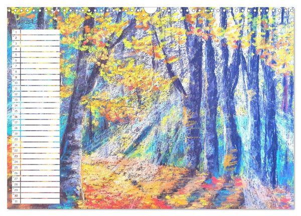 Produktbild: Gemalte Herbsttr&auml;ume - Eine malerische Reise in bunte Herbstlandschaften (Wandkalender 2026 DIN A3 quer), CALVENDO Monatskalender