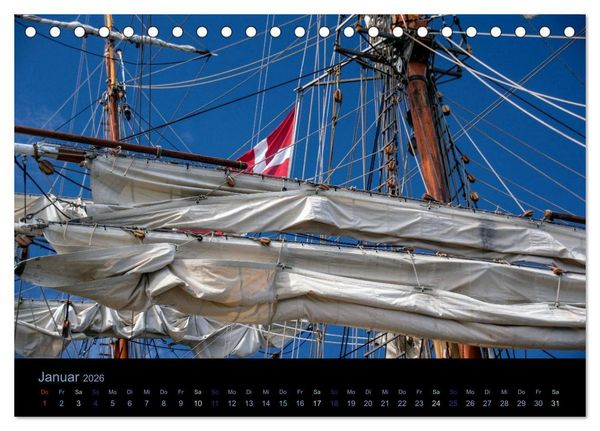 Produktbild: Segelschiffe - Maritime Details (Tischkalender 2026 DIN A5 quer), CALVENDO Monatskalender