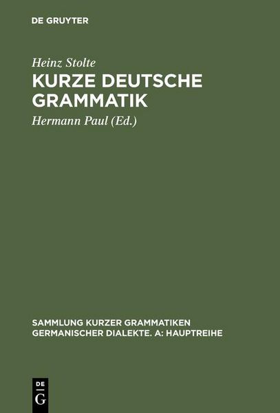 Produktbild: Kurze deutsche Grammatik