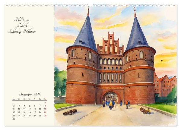 Produktbild: Historische Deutsche Wahrzeichen (Wandkalender 2026 DIN A2 quer), CALVENDO Monatskalender
