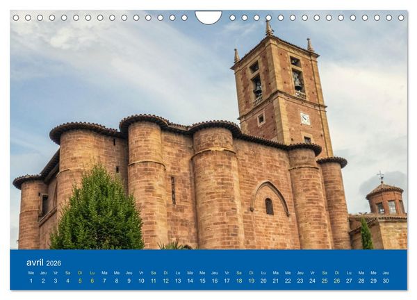 Produktbild: Lieux de culte vers Compostelle (Calendrier mural 2026 DIN A4 vertical), CALVENDO calendrier mensuel