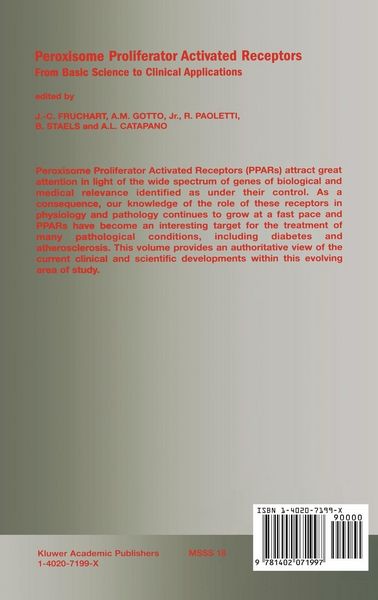 Produktbild: Peroxisome Proliferator Activated Receptors: From Basic Science to Clinical Applications