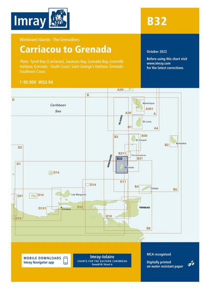 Produktbild: B32 Carriacou to Grenada, Imray Chart