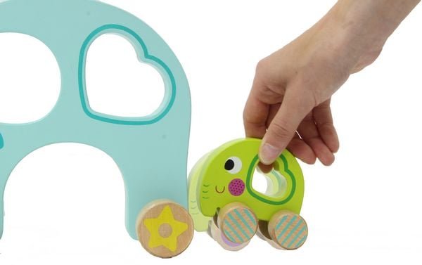 Produktbild: Holzspielzeug Kidiwood Nachzieh-Elefantenfamilie 3tlg