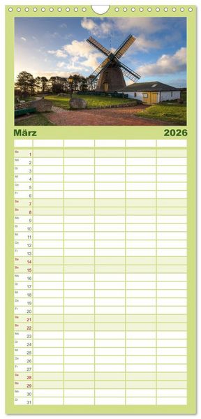 Produktbild: Familienplaner 2026 - Amrum - Eine farbenfrohe Insellandschaft mit 5 Spalten (Wandkalender, 21 x 45 cm) CALVENDO