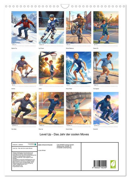 Produktbild: Level Up - Das Jahr der coolen Moves (Wandkalender 2027 DIN A3 hoch), CALVENDO Monatskalender