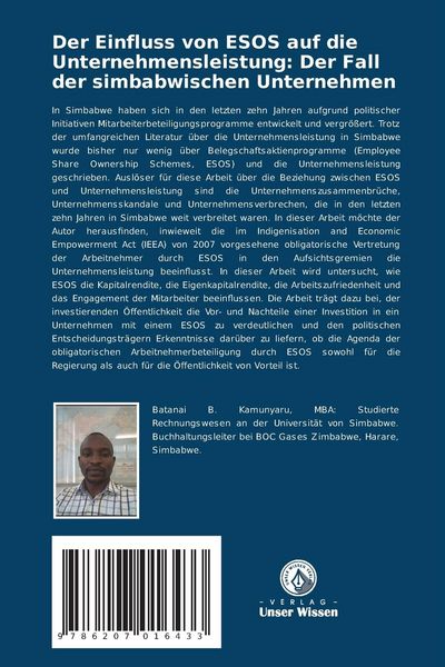 Produktbild: Der Einfluss von ESOS auf die Unternehmensleistung: Der Fall der simbabwischen Unternehmen