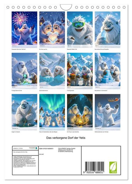 Produktbild: Das verborgene Dorf der Yetis (Wandkalender 2026 DIN A4 hoch), CALVENDO Monatskalender