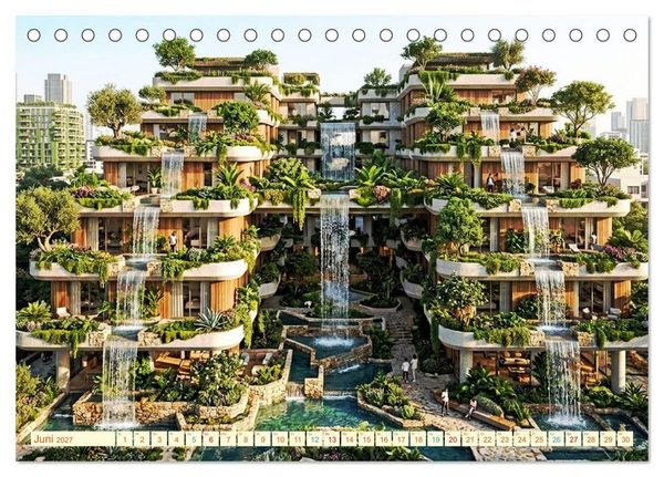 Produktbild: Architektur gegen Hitze - Licht. Schatten. Strukturen. Wasser (Tischkalender 2027 DIN A5 quer), CALVENDO Monatskalender