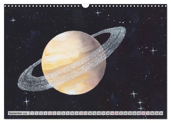 Produktbild: Gemaltes Weltall (Wandkalender 2026 DIN A3 quer), CALVENDO Monatskalender