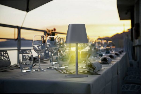 Produktbild: M-e modern-electronics LUNA-80W 41434 Akku-Tischlampe LED LED fest eingebaut 3W Wei&szlig;