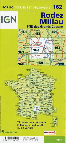 Produktbild: IGN 1 : 100 000 Rodez Millau