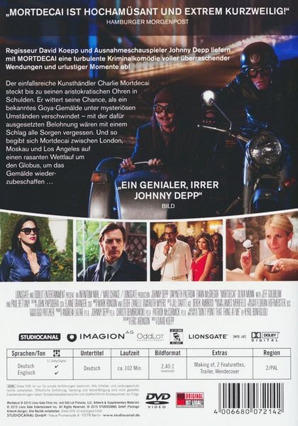 Produktbild: Mortdecai - Der Teilzeitgauner