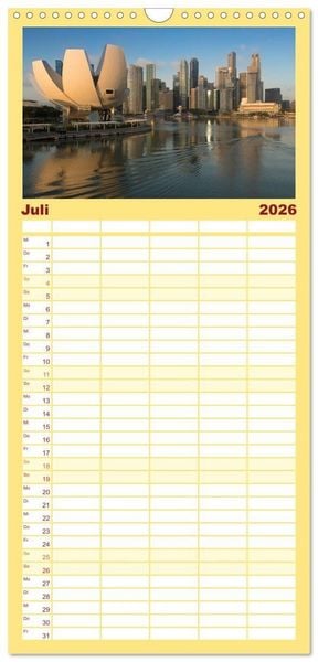 Produktbild: Familienplaner 2026 - Singapur: Zwischen Wolkenkratzern und Superb&auml;umen mit 5 Spalten (Wandkalender, 21 x 45 cm) CALVENDO