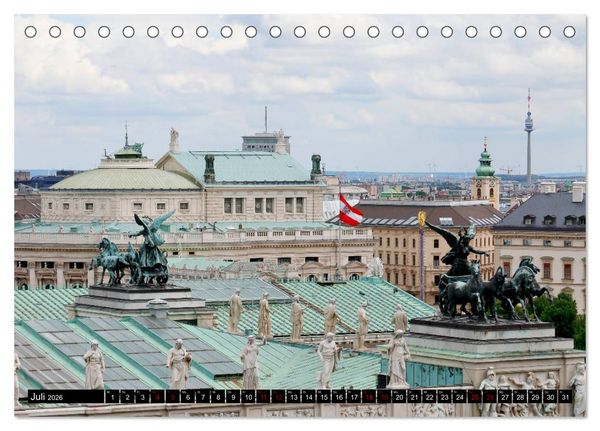 Produktbild: WIEN von oben (Tischkalender 2026 DIN A5 quer), CALVENDO Monatskalender