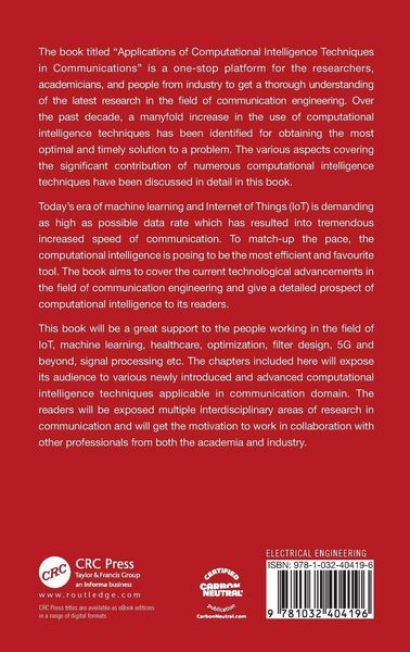 Produktbild: Applications of Computational Intelligence Techniques in Communications