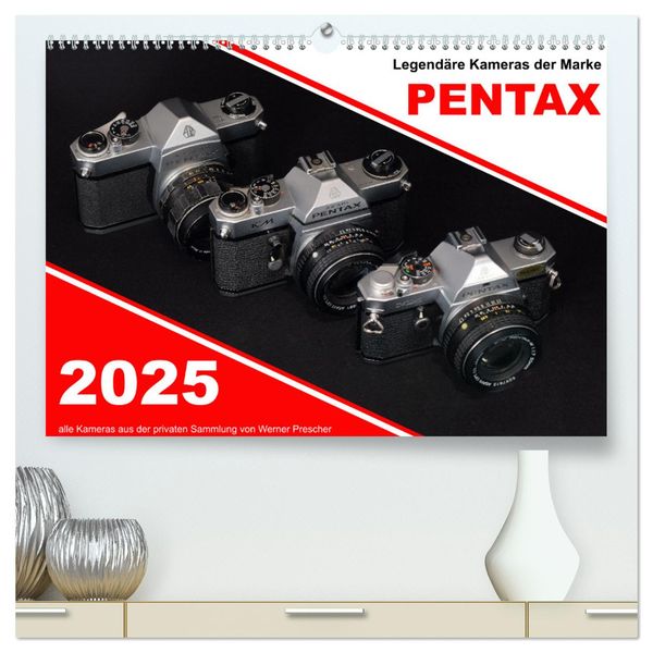 Produktbild: Legend&auml;re Kameras der Marke Pentax (hochwertiger Premium Wandkalender 2025 DIN A2 quer), Kunstdruck in Hochglanz