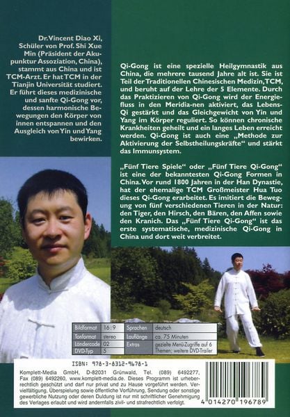 Produktbild: 5 Tiere Qi-Gong, 1 DVD,1 DVD-Video