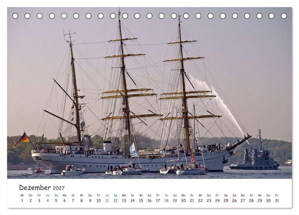 Produktbild: Mit Segel, Rah und Gaffel (Tischkalender 2027 DIN A5 quer), CALVENDO Monatskalender