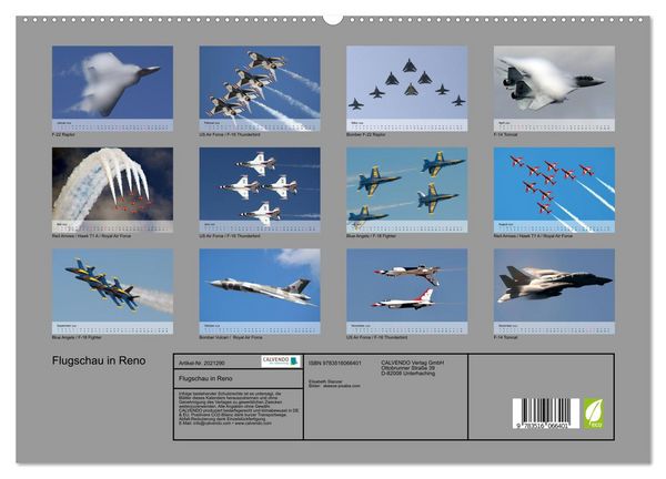 Produktbild: Flugschau in Reno (hochwertiger Premium Wandkalender 2026 DIN A2 quer), Kunstdruck in Hochglanz