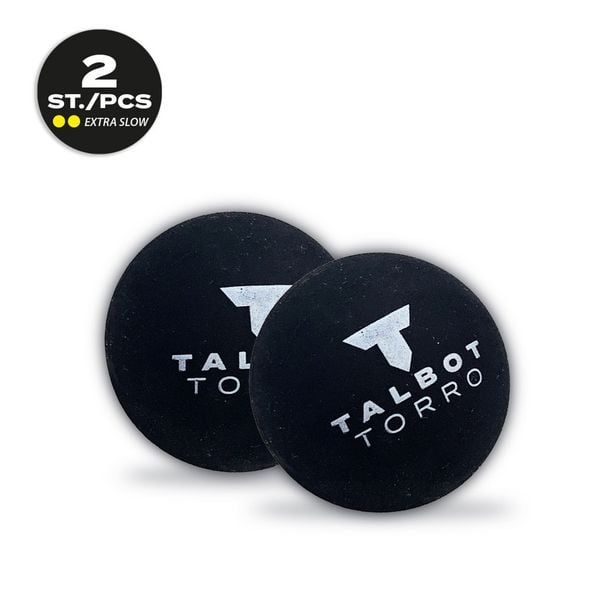 Talbot-Torro 25107 - Squashball, 2er-Set, Gelber Punkt=Super Slow, für fortschrittene und Profi-Spieler