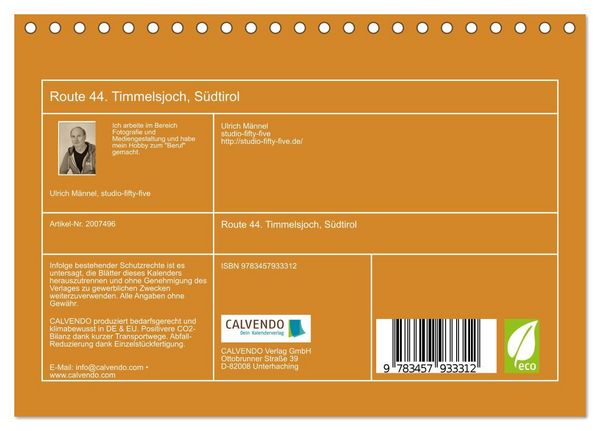 Produktbild: Route 44. Timmelsjoch, S&uuml;dtirol (Tischkalender 2026 DIN A5 quer), CALVENDO Monatskalender