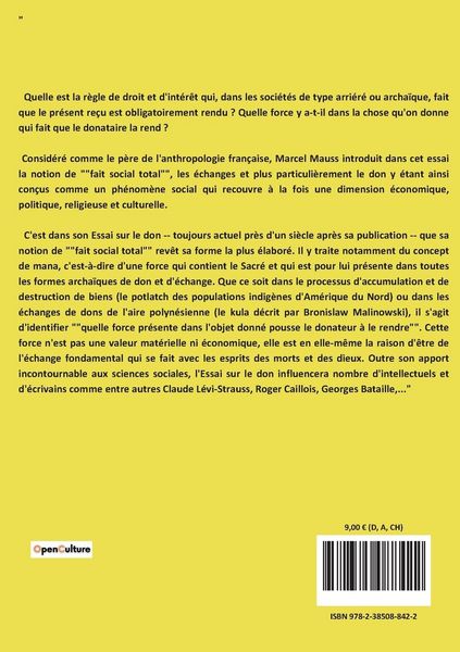 Produktbild: Essai sur le don