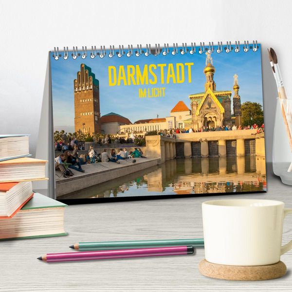 Produktbild: Darmstadt im Licht (Tischkalender 2026 DIN A5 quer), CALVENDO Monatskalender