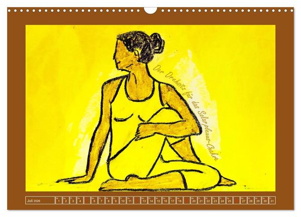 Produktbild: Farbige Yoga Kraftwelt - Yoga Asanas f&uuml;r die Chakren (Wandkalender 2026 DIN A3 quer), CALVENDO Monatskalender
