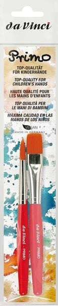 Produktbild: da Vinci Pinselset PRIMO Mal-Lernpinsel rot, rund und flach, 2er Set