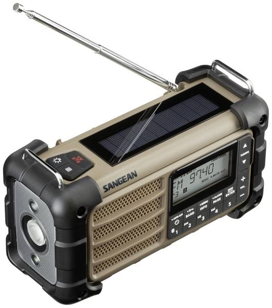 Sangean MMR-99 Outdoorradio UKW Notfallradio, Bluetooth® Solarpanel, spritzwassergeschützt, staubdicht, Taschenlampe Bra