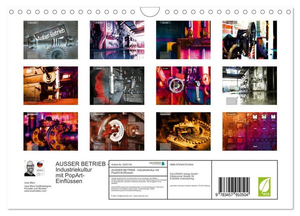 Produktbild: AUSSER BETRIEB - Industriekultur mit PopArt-Einfl&uuml;ssen (Wandkalender 2026 DIN A4 quer), CALVENDO Monatskalender