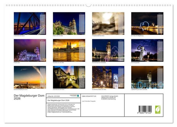 Produktbild: Der Magdeburger Dom 2026 (hochwertiger Premium Wandkalender 2026 DIN A2 quer), Kunstdruck in Hochglanz