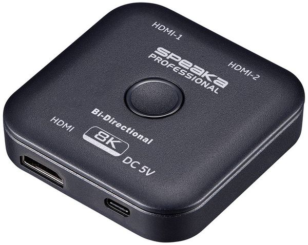 Produktbild: SpeaKa Professional SP-11990132 2 Port HDMI-Switch UHD 8K @ 60 Hz bidirektional verwendbar 7680 x 4320 Pixel