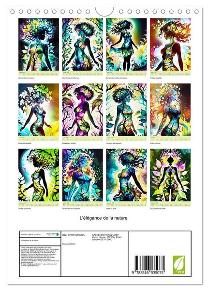 Produktbild: L'&eacute;l&eacute;gance de la nature (Calendrier mural 2026 DIN A4 horizontal), CALVENDO calendrier mensuel