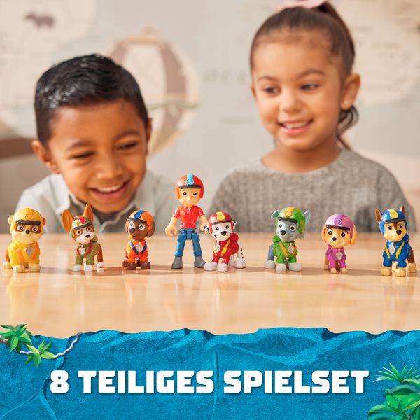 Produktbild: PAW Patrol Jungle Pups &ndash; Spielfiguren-Geschenkset mit 7 Hundefiguren und 1 Ryderfigur zum Sammeln, ab 3 Jahren