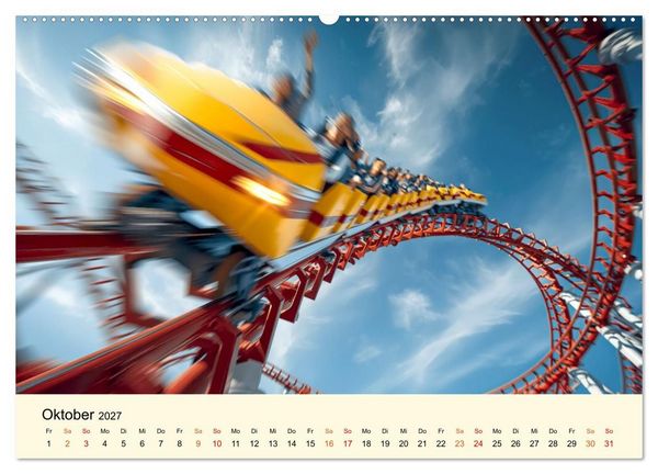 Produktbild: Achterbahn - High Tech, High Speed, High Thrill (Wandkalender 2027 DIN A2 quer), CALVENDO Monatskalender