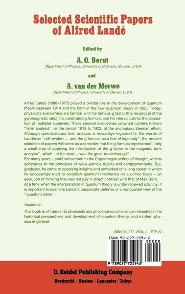 Produktbild: Selected Scientific Papers of Alfred Land&eacute;