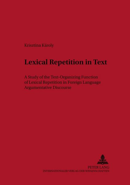 Produktbild: Lexical Repetition in Text