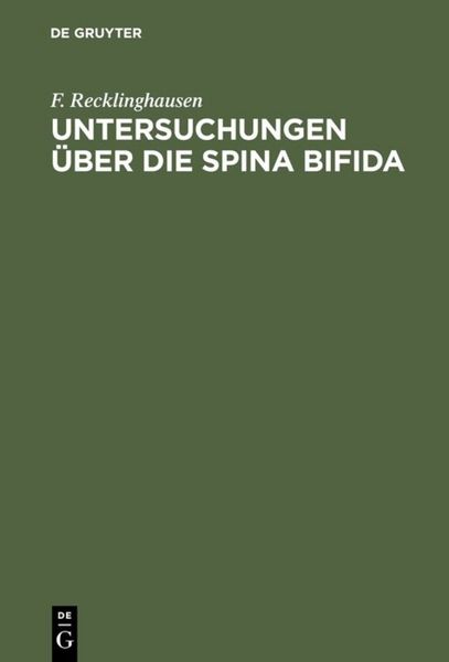 Produktbild: Untersuchungen &uuml;ber die Spina bifida