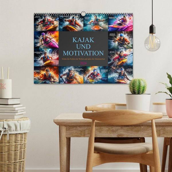 Produktbild: Kajak und Motivation (Wandkalender 2026 DIN A3 quer), CALVENDO Monatskalender