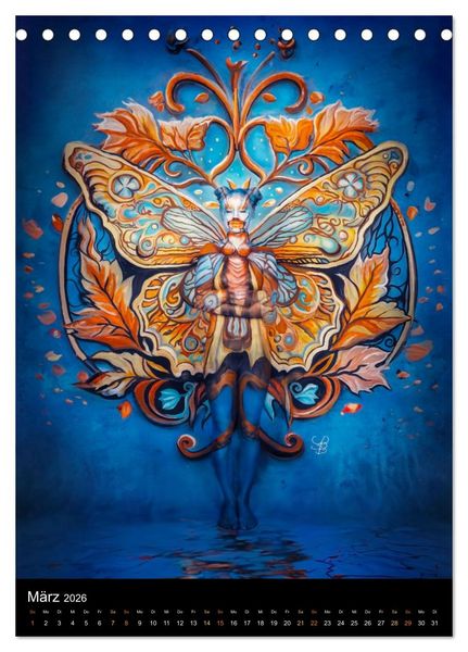 Produktbild: Klangk&ouml;rper - Bodypainting Adventures (Tischkalender 2026 DIN A5 hoch), CALVENDO Monatskalender