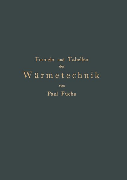 Produktbild: Formeln und Tabellen der W&auml;rmetechnik