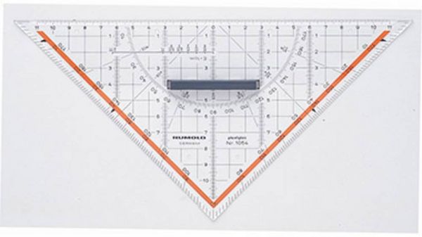Produktbild: Rumold Geometriedreieck 1054 Transparent L&auml;nge der Hypotenuse: 25cm