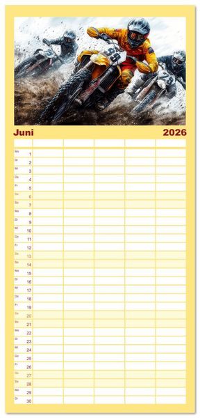 Produktbild: Familienplaner 2026 - Motocross - Highspeed durch das Jahr mit 5 Spalten (Wandkalender, 21 x 45 cm) CALVENDO