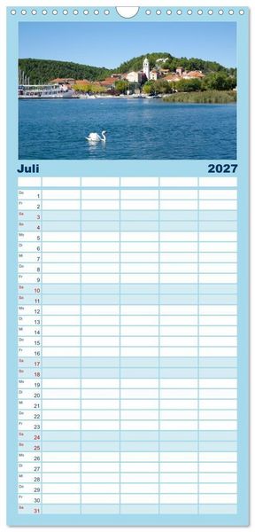 Produktbild: Familienplaner 2027 - Dalmatien - Stille Orte mit 5 Spalten (Wandkalender, 21 x 45 cm) CALVENDO
