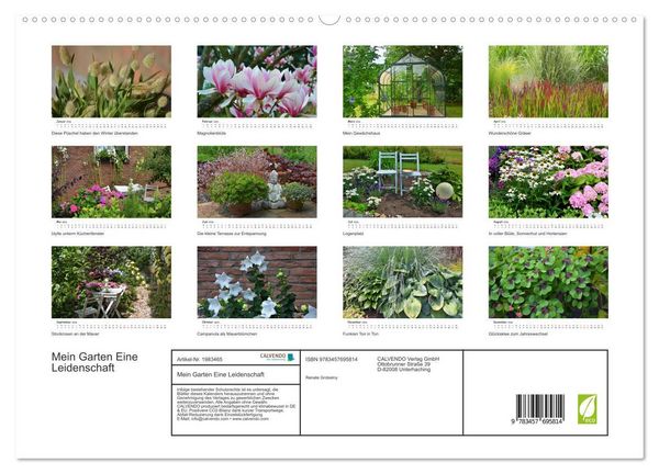 Produktbild: Mein Garten Eine Leidenschaft (hochwertiger Premium Wandkalender 2026 DIN A2 quer), Kunstdruck in Hochglanz