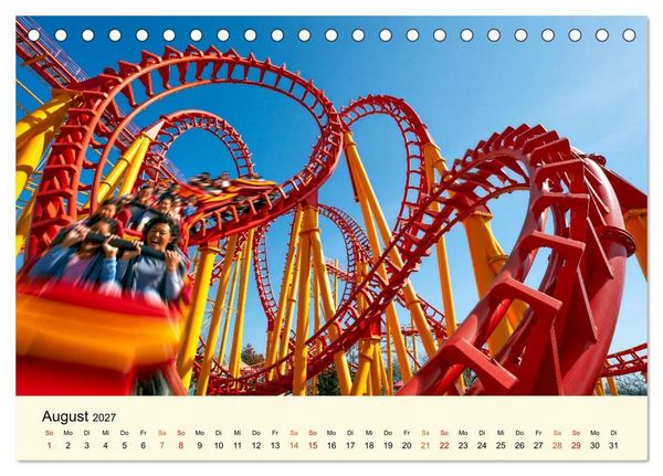 Produktbild: Achterbahn - High Tech, High Speed, High Thrill (Tischkalender 2027 DIN A5 quer), CALVENDO Monatskalender