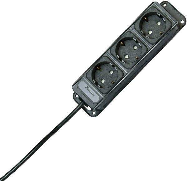 Produktbild: Kopp 127015013 Steckdosenleiste 3fach Anthrazit Schutzkontakt 1St.